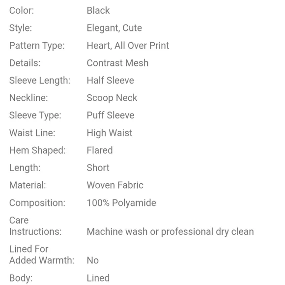 Plus Size Puff Sleeve Love Mesh Dress - Picture 4 of 9